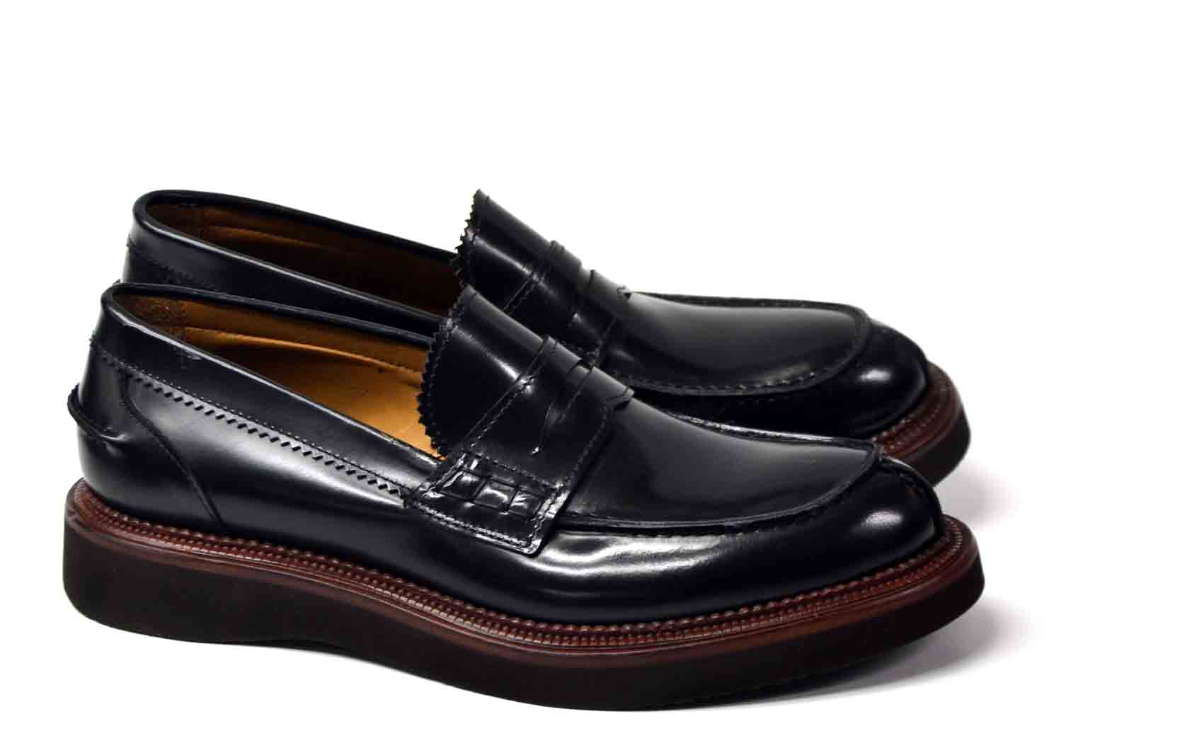 LAST PAIR 42- SHINY LOAFERS IN BLACK OR BORDEAUX