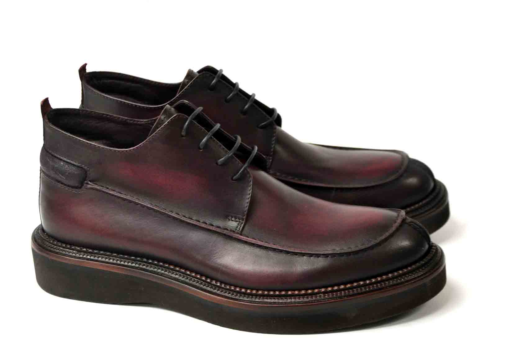 LAST PAIR 42-LISBONA BORDEAUX CHUKKA SHINY OR MATTE