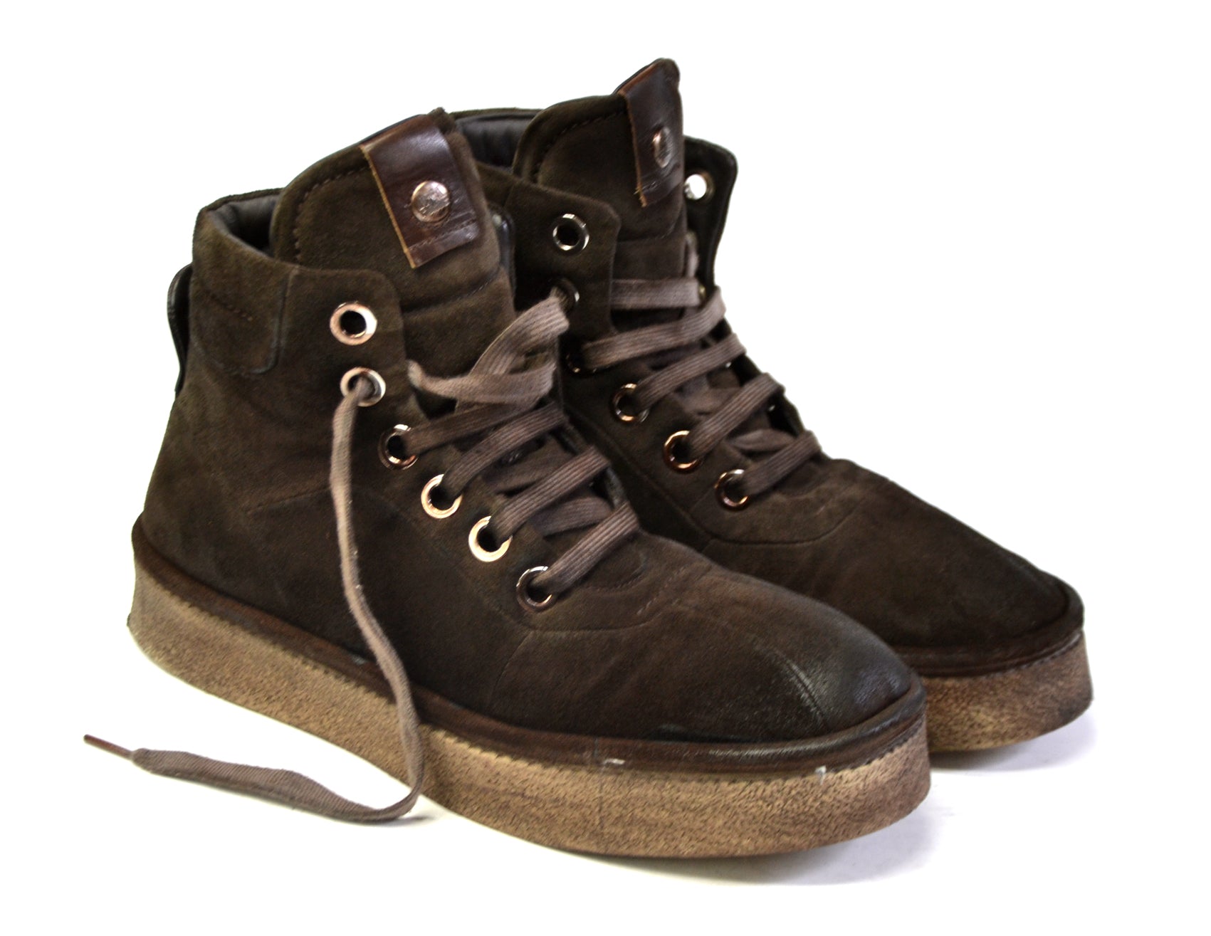 DOUBLE P CHOCO SUEDE HIGH SNEAKERS