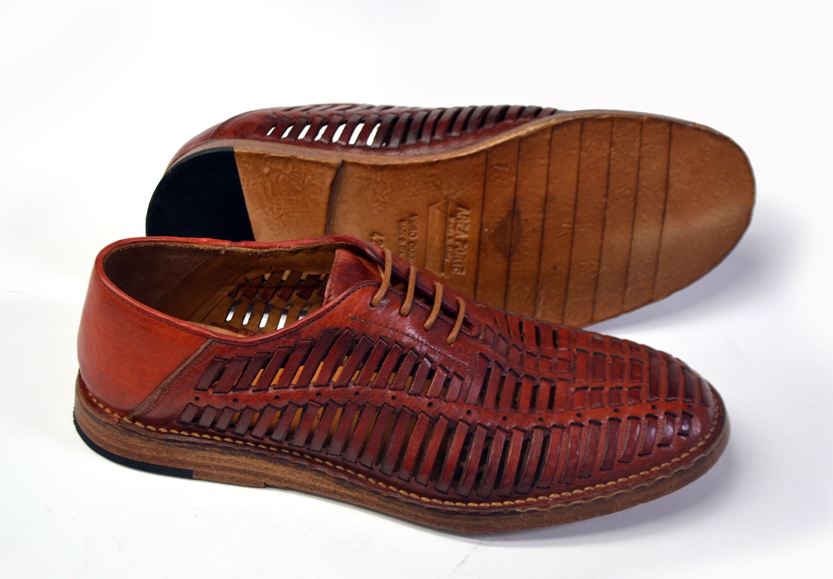 LAST PAIR 42-SUMMER CUT-OUT OXFORDS IN RED OR DARK BROWN