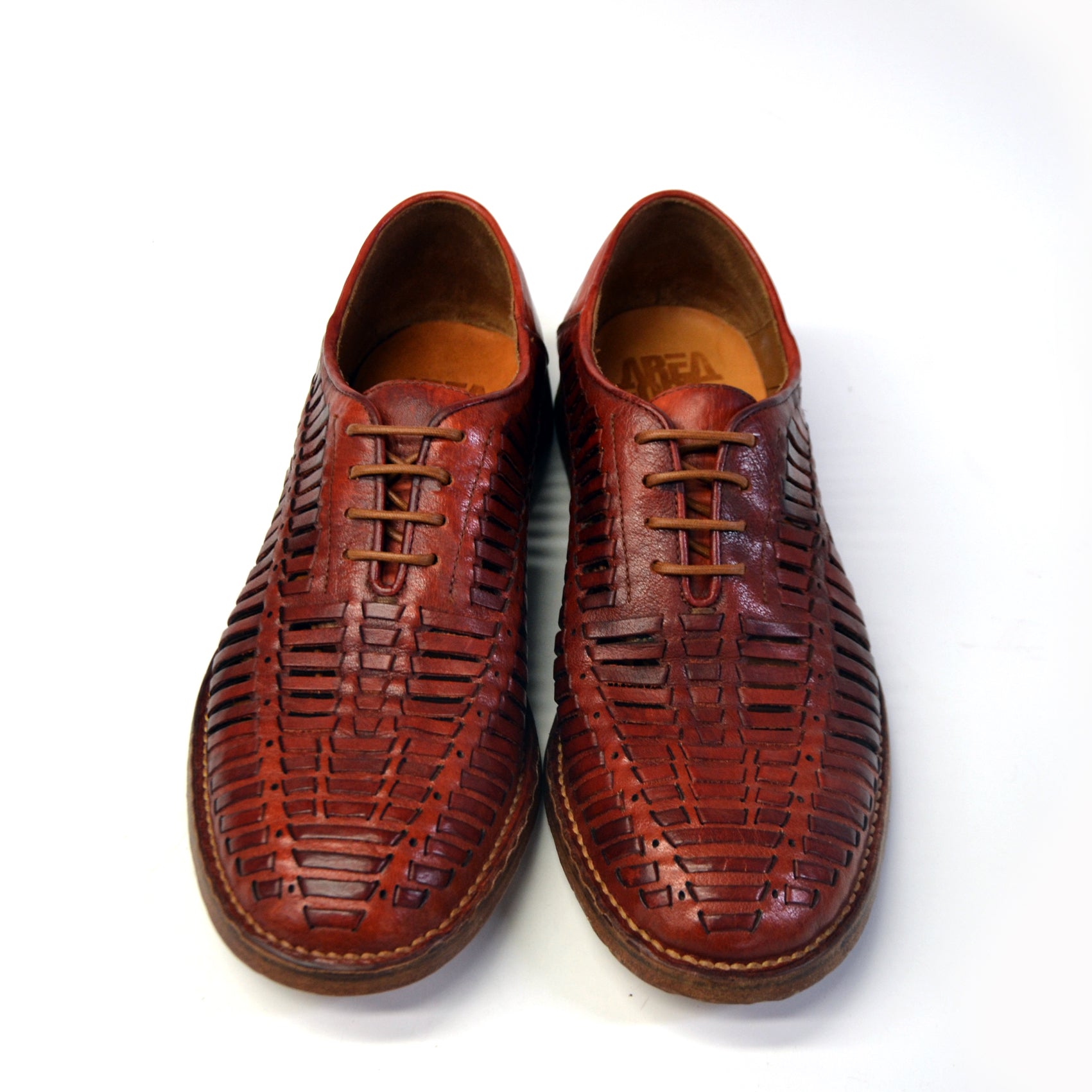 LAST PAIR 42-SUMMER CUT-OUT OXFORDS IN RED OR DARK BROWN