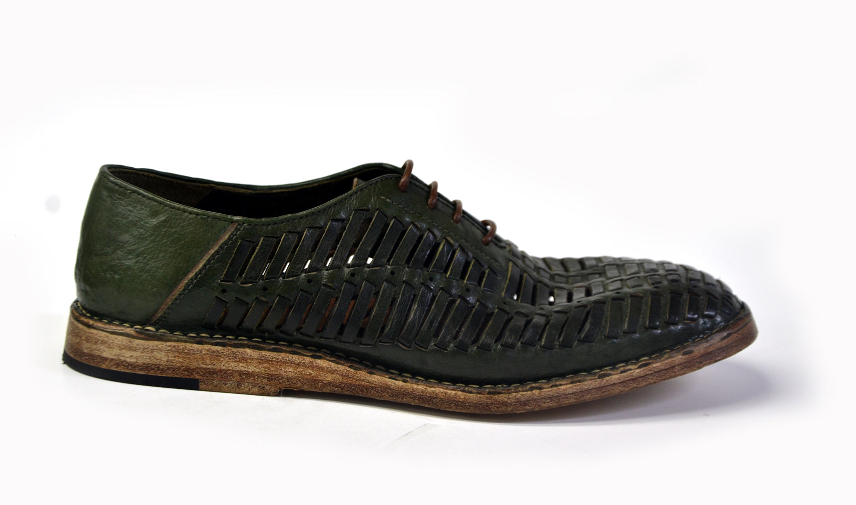 LAST PAIR 42-SUMMER CUT-OUT OXFORDS IN GREEN OR TERRA