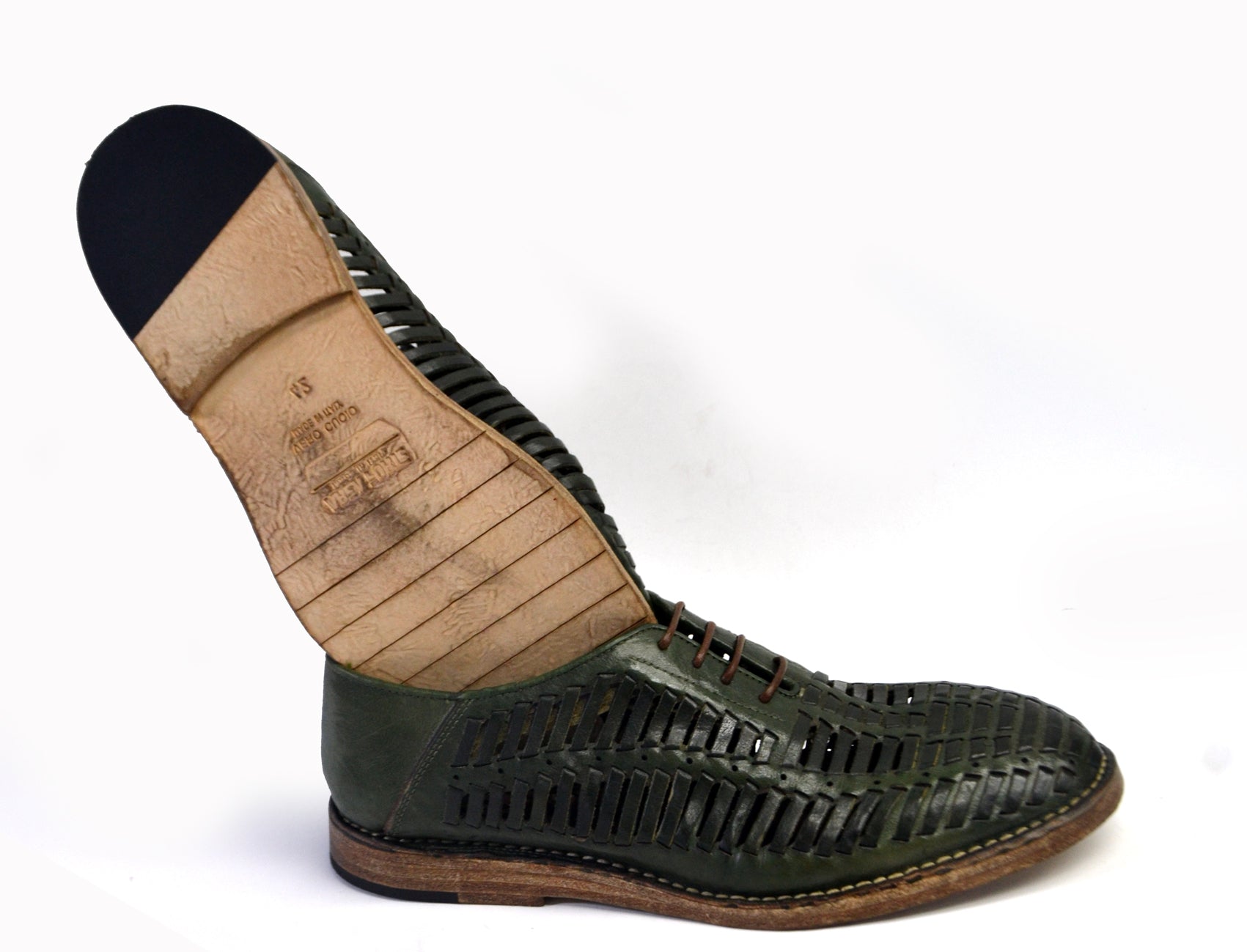LAST PAIR 42-SUMMER CUT-OUT OXFORDS IN GREEN OR TERRA