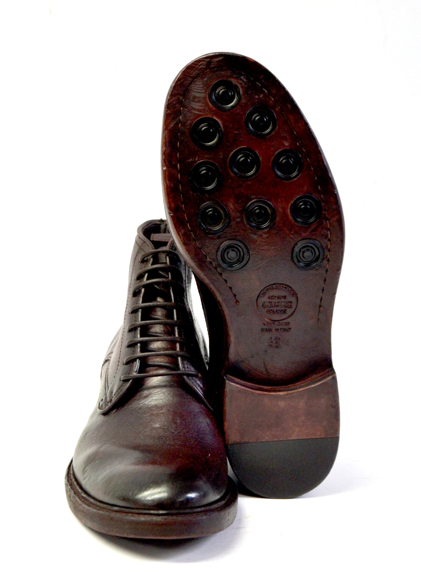 Douglas Lace Mid Shoes Natural Buffalo leather Chestnut