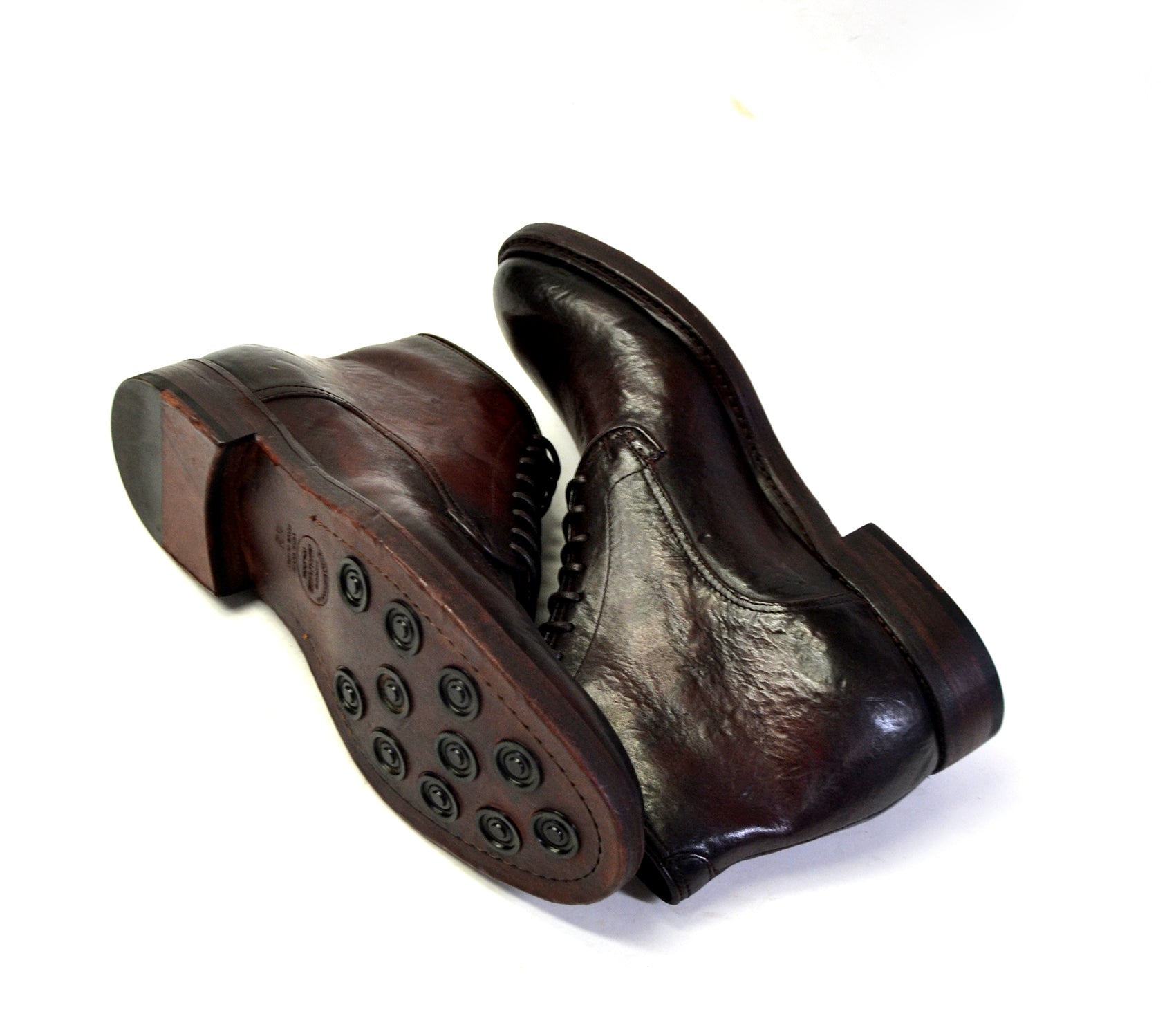 Douglas Lace Mid Shoes Natural Buffalo leather Chestnut
