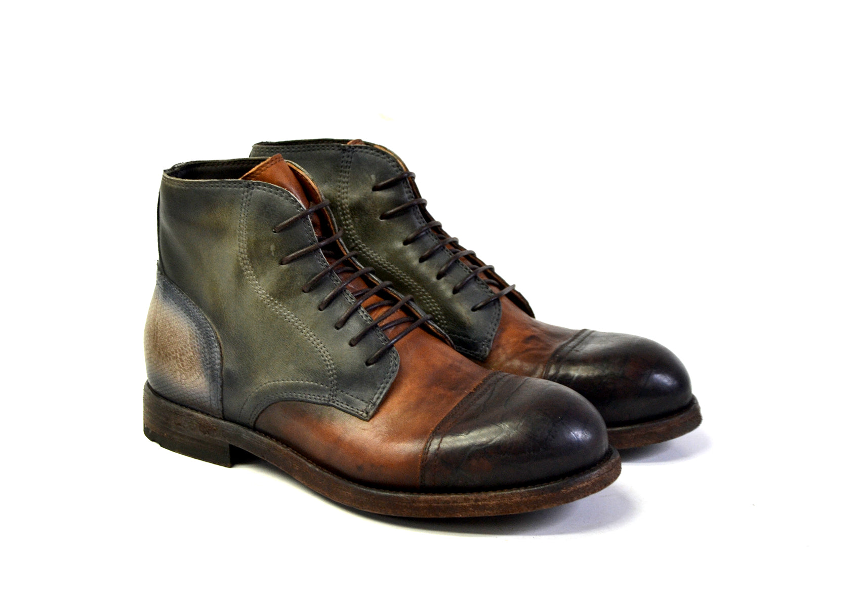 Patched multi laced Boots