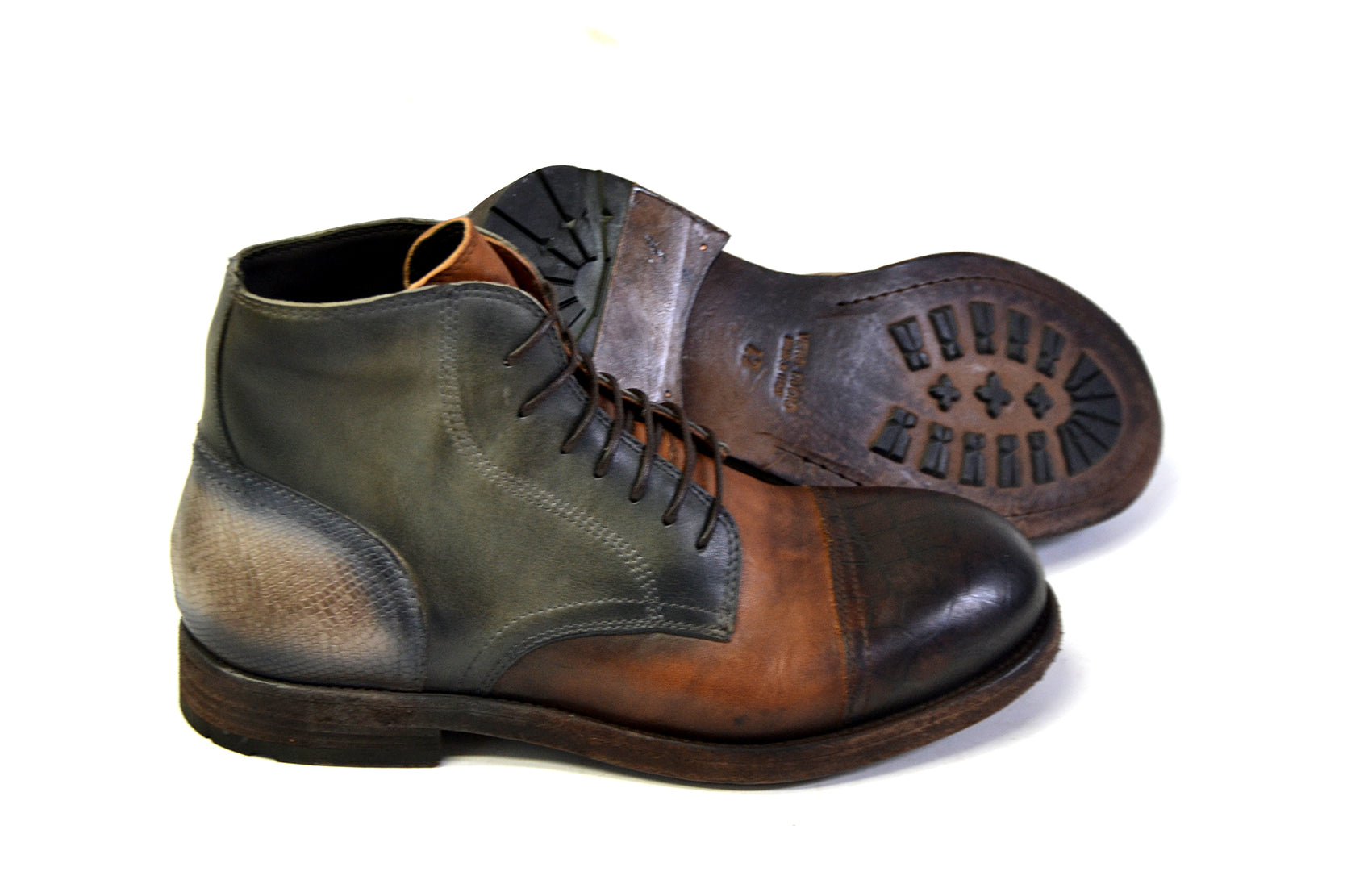 Patched multi laced Boots