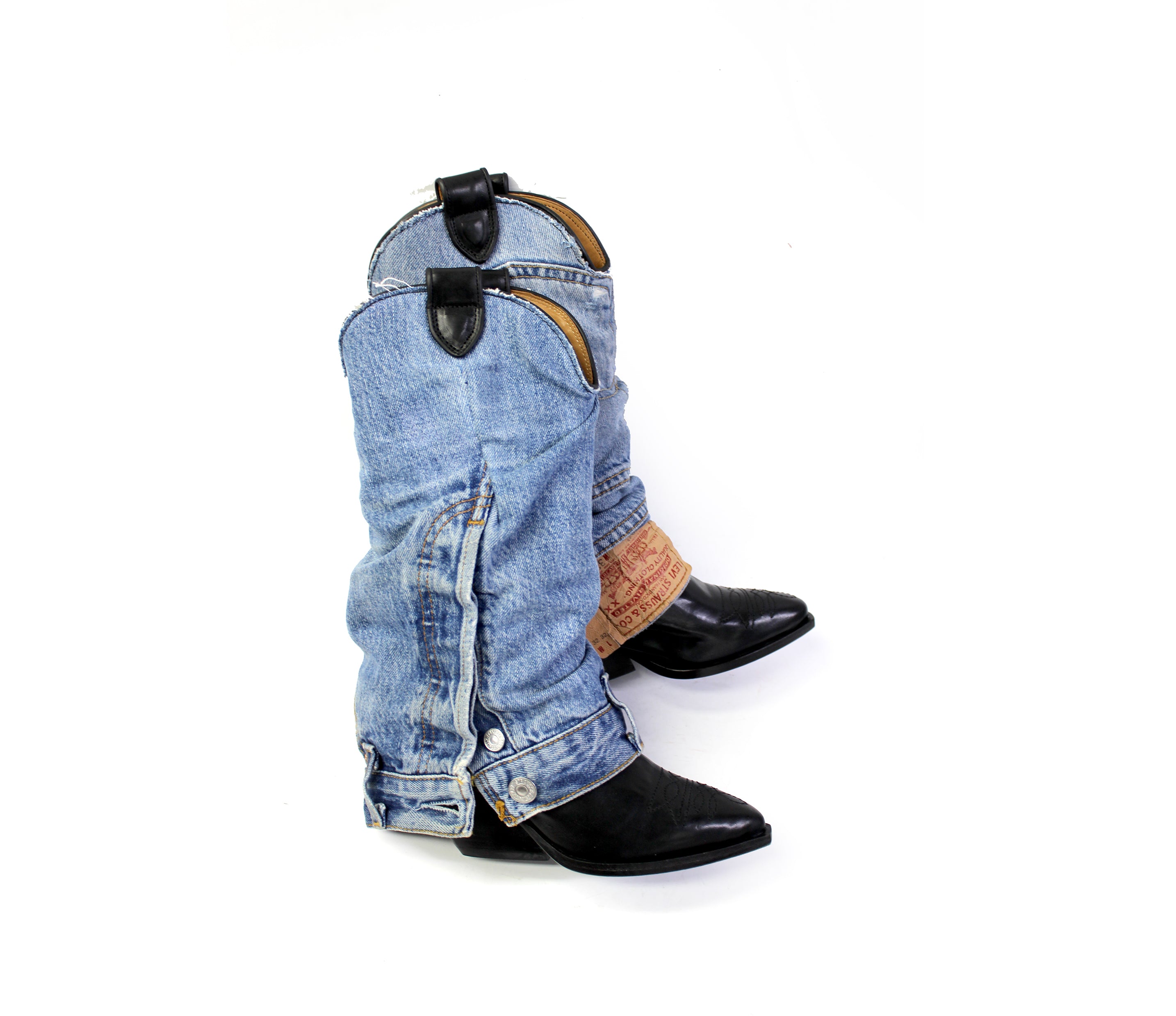 DENIMORA BLACK COWBOY BOOTS