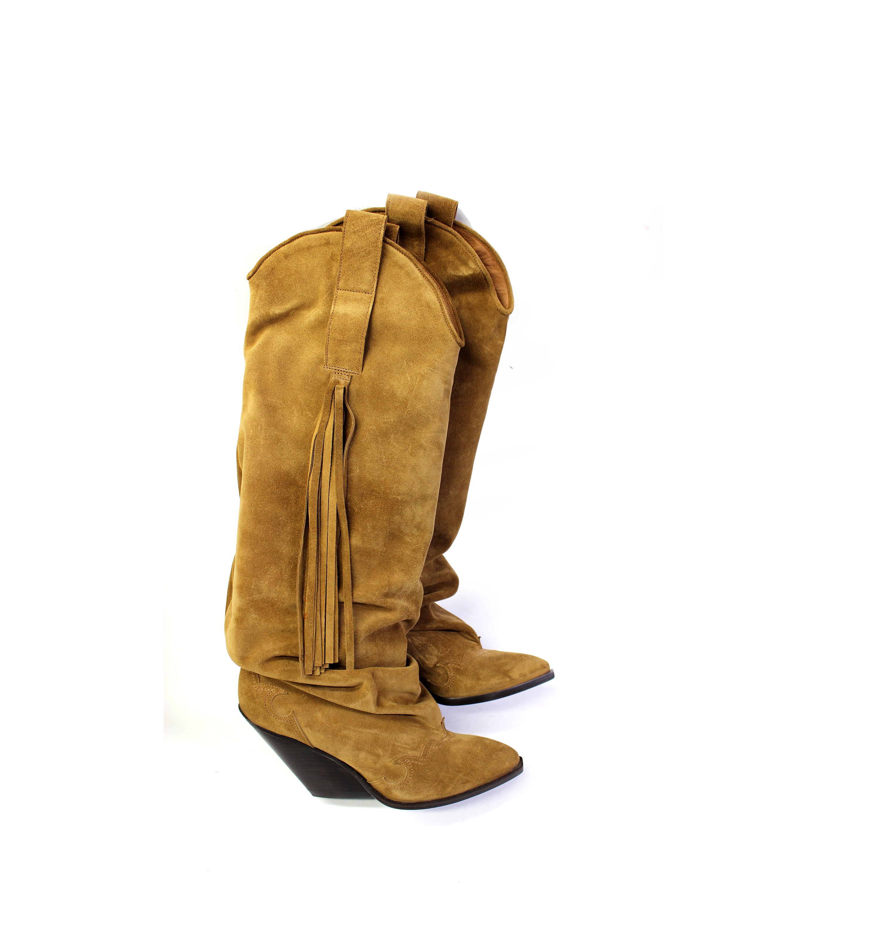DUSTERA RELAXED HIGH BOOTS SUEDE RHUM