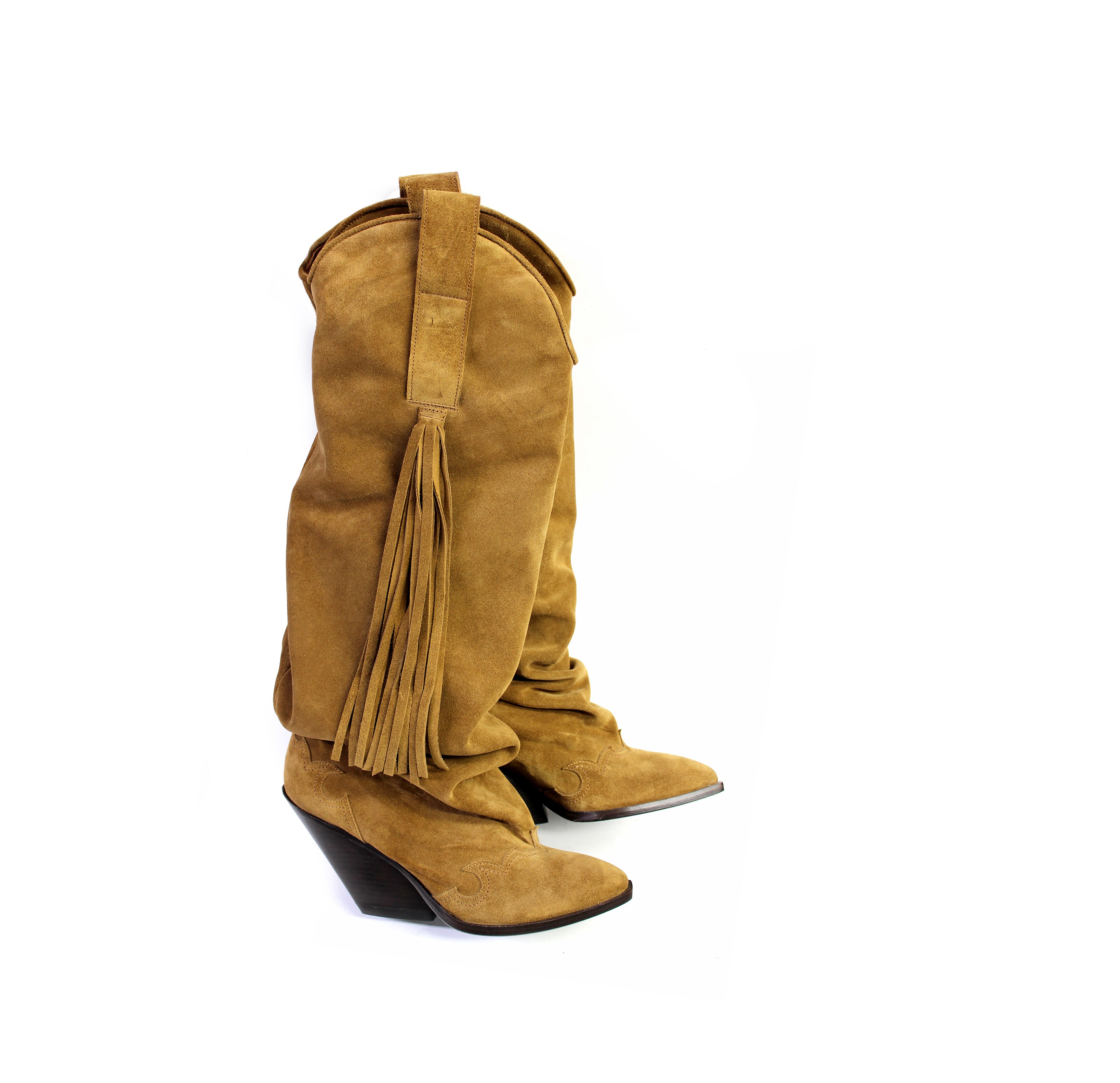 DUSTERA RELAXED HIGH BOOTS SUEDE RHUM