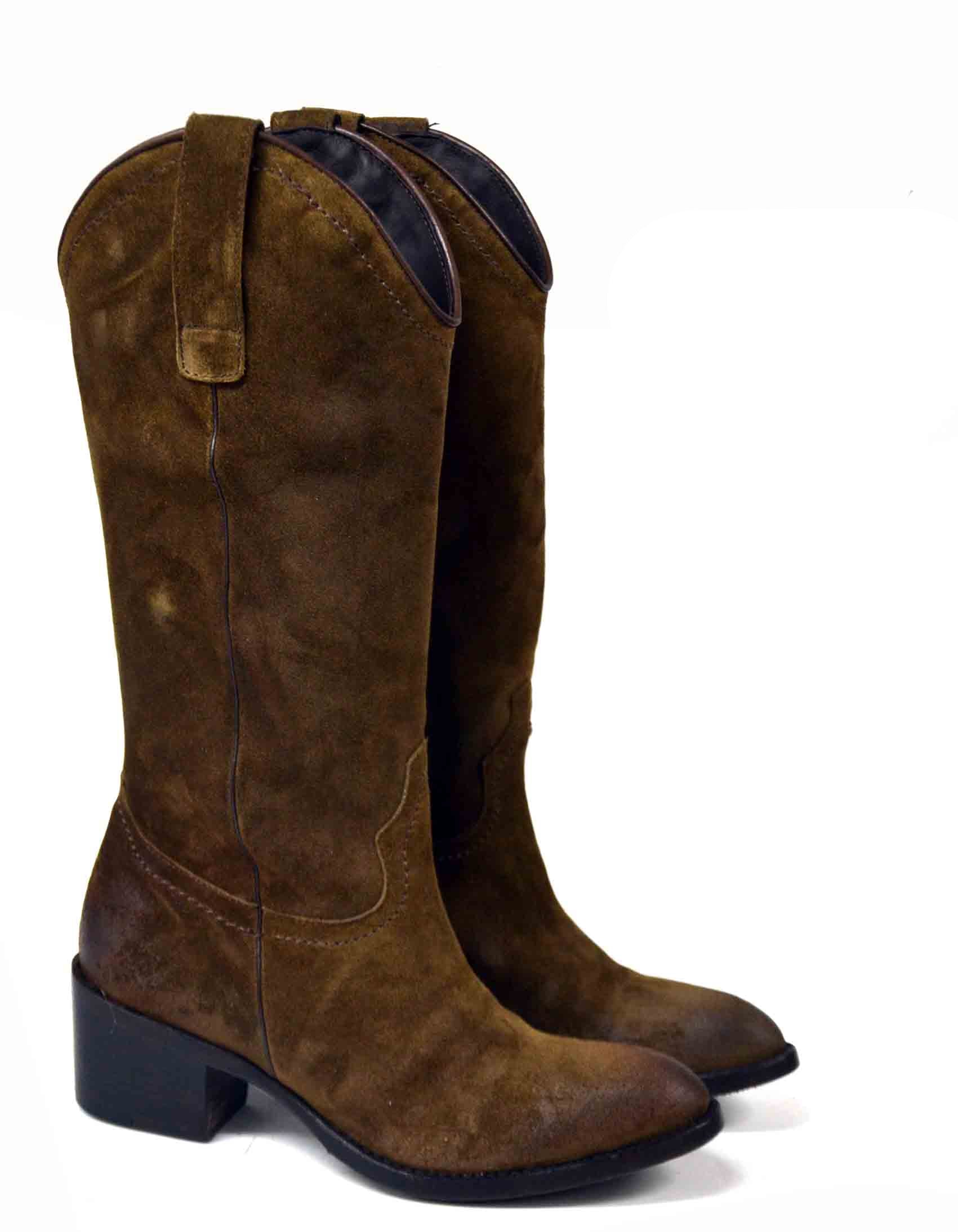 YUKON SUEDE COWBOY BOOTS BROWN