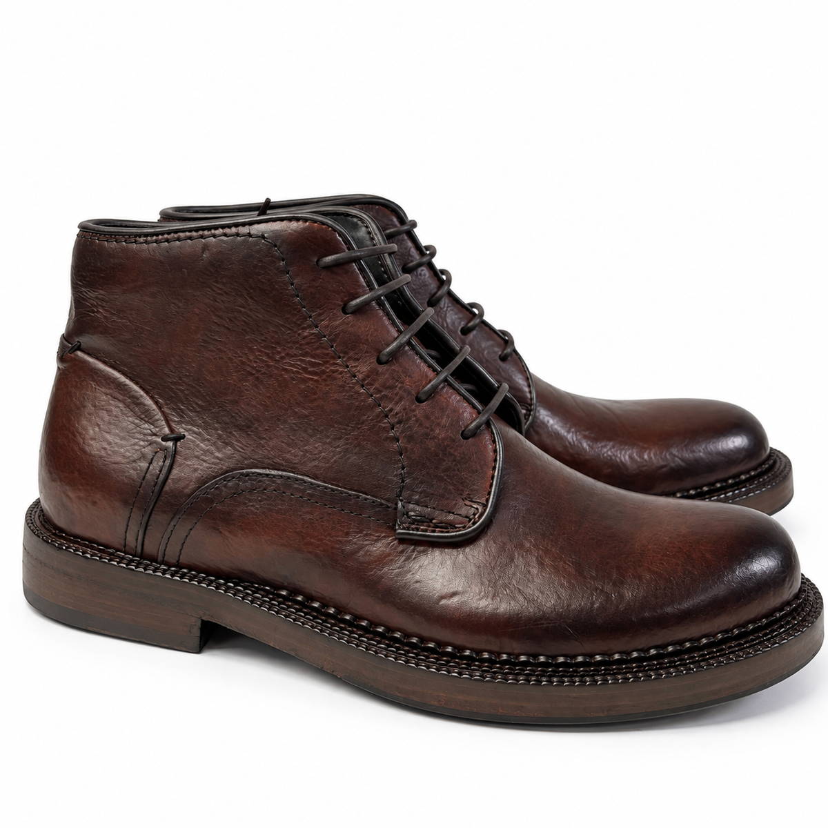LAST PAIR 42-DARK COCO LACED BOOTS