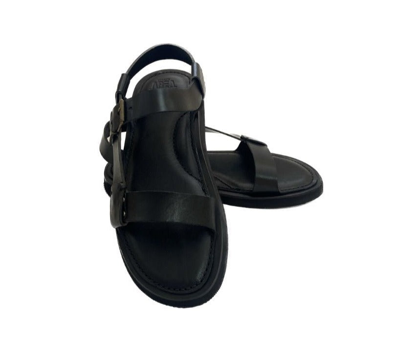 LAST PAIR 43-44-45-46//FORTISSIMO BLACK LEATHER SANDALS
