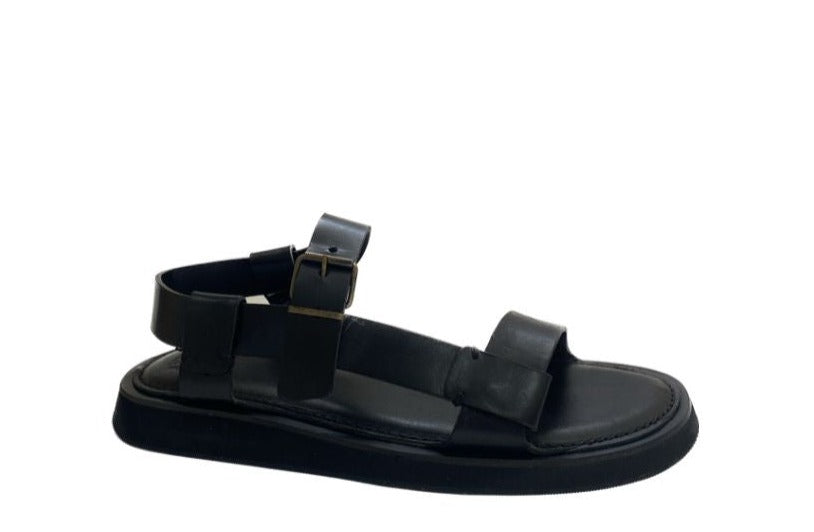 LAST PAIR 43-44-45-46//FORTISSIMO BLACK LEATHER SANDALS