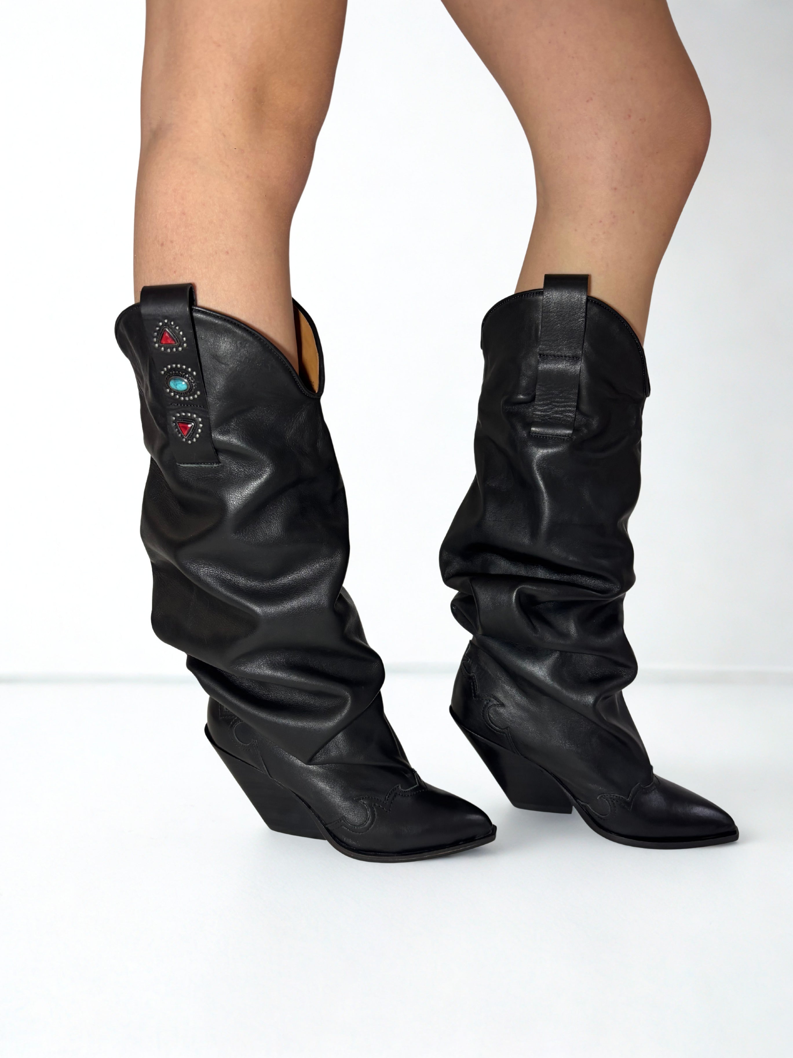 DUSTERA RELAXED HIGH BOOTS BLACK