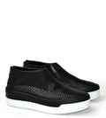 Jodie Back zip Shoes soft perforated leather black