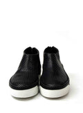Jodie Back zip Shoes soft perforated leather black