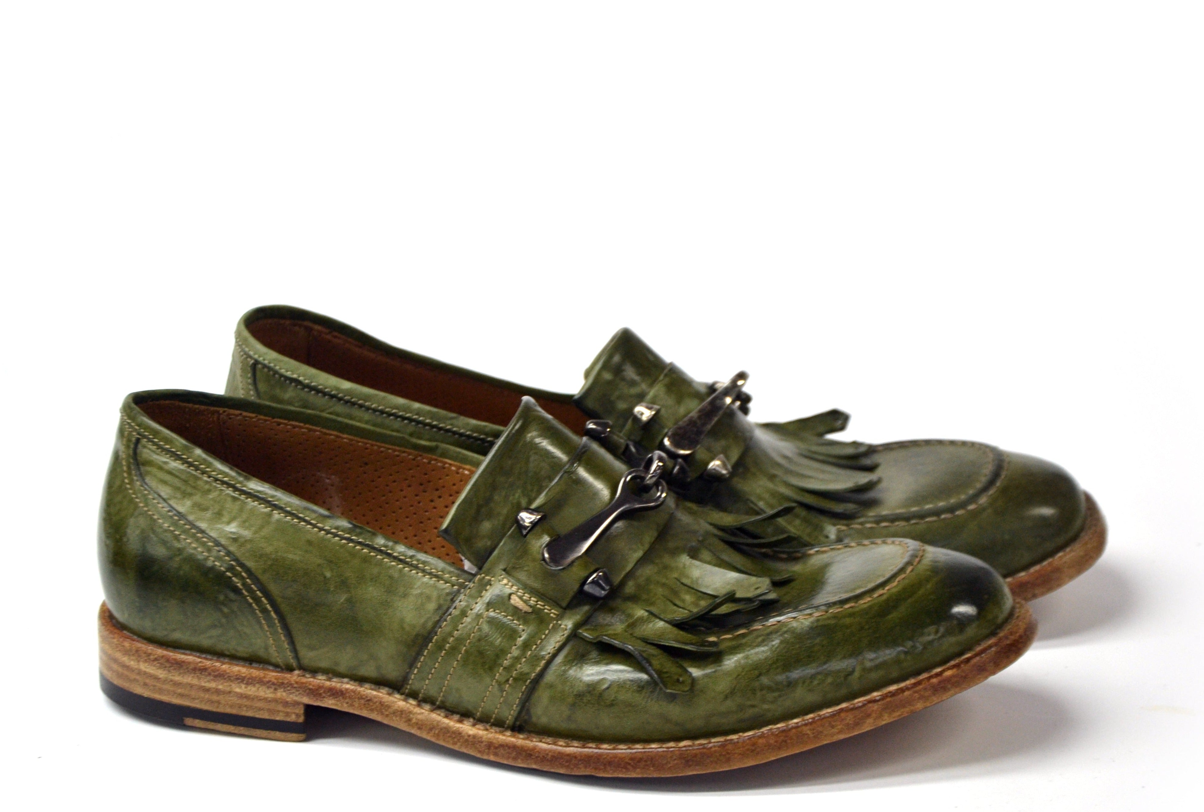Don Green Leather Loafers