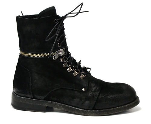 HILL Suede Black laced Boot