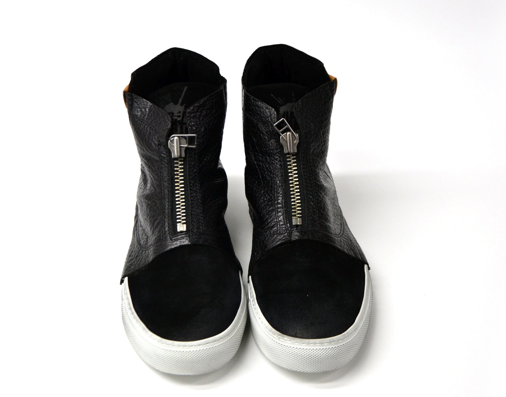 ALEX Front Zipped Black Sneakers