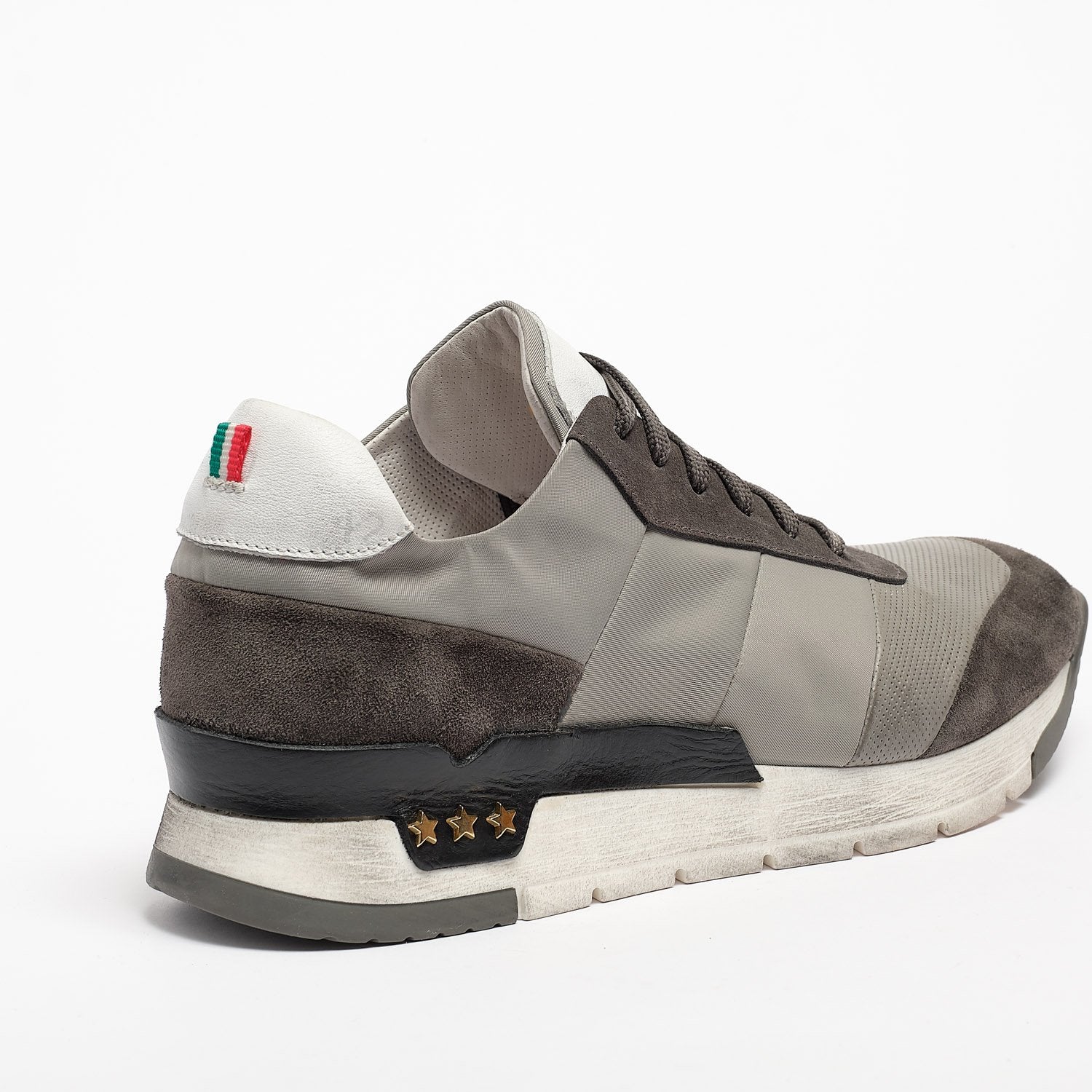 Mundialito Laced Shoes suede and nylon with vacchetta leather insert grey