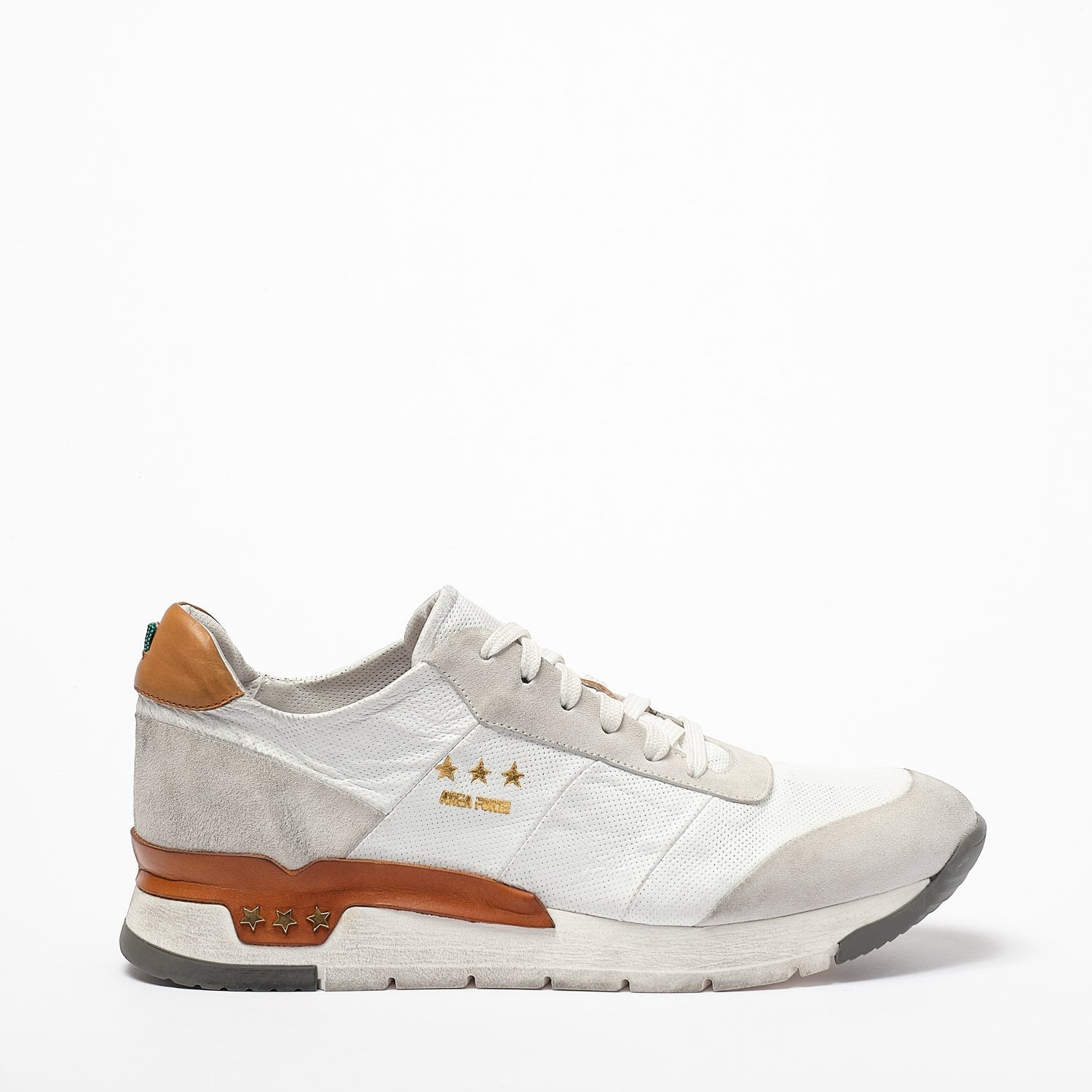 Mundialito Laced Shoes suede and soft leather with vacchetta leather insert white