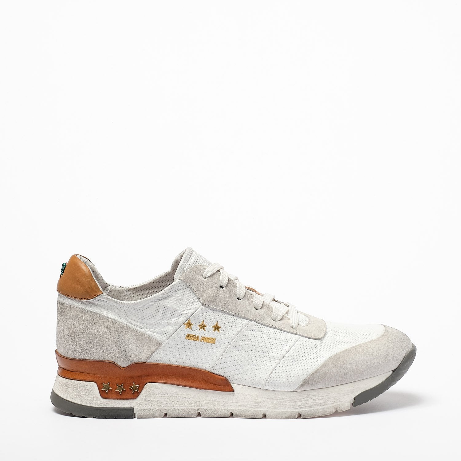 LAST PAIR 40-41//Mundialito Laced Shoes suede and soft leather with vacchetta leather insert white