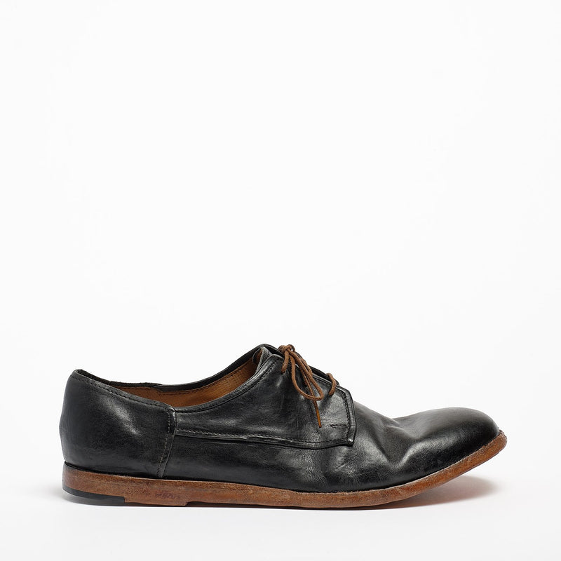 Boyd Laced Mid Shoes natural soft leather black
