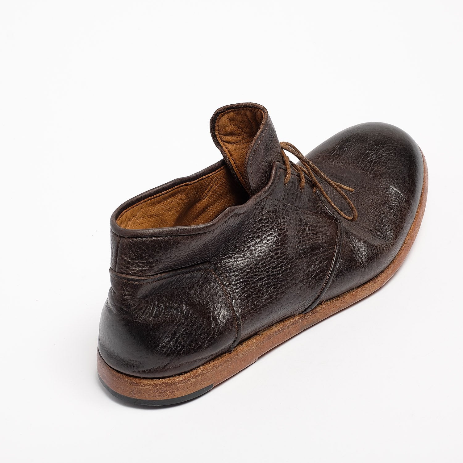 Haig Laced Mid Shoes natural soft leather dark_Brown