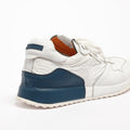 Mr.T Laced Shoes soft natural leather and nylon white-blue