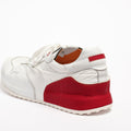 Mr.T Laced Shoes soft natural leather and nylon white-red