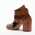 Lorna Buckles Open Shoes natural vacchetta leather cuoio