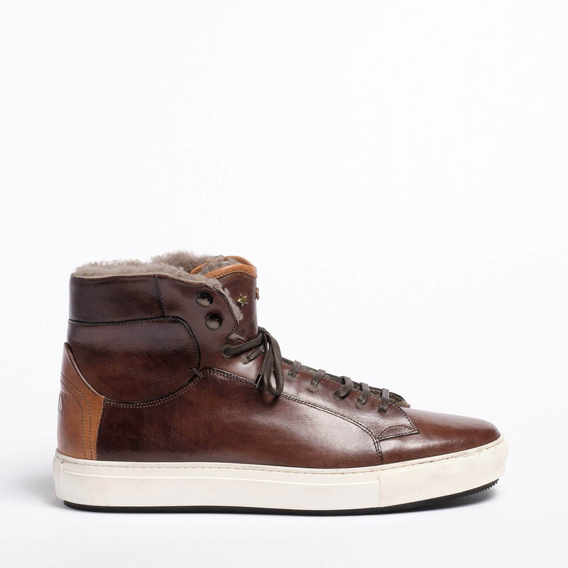 Ted Laced Mid  Shoes Natural Vacchetta leather dark brown