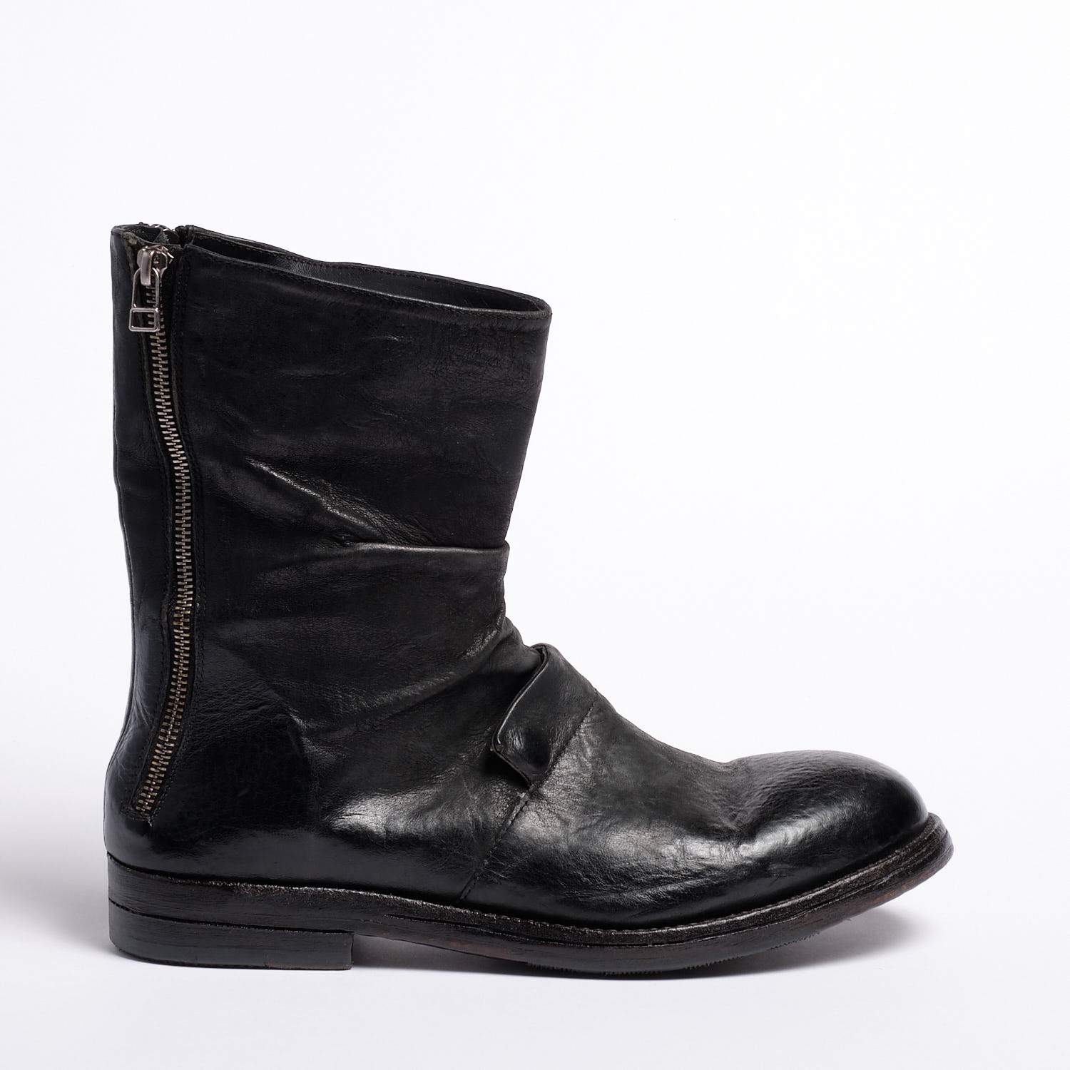 Jode Double Zip Boot Natural Horse leather black