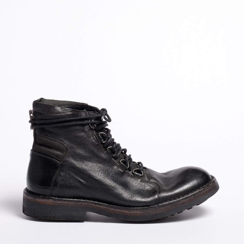 Jimmy Laced Mid Boot Natural Vacchetta leather black