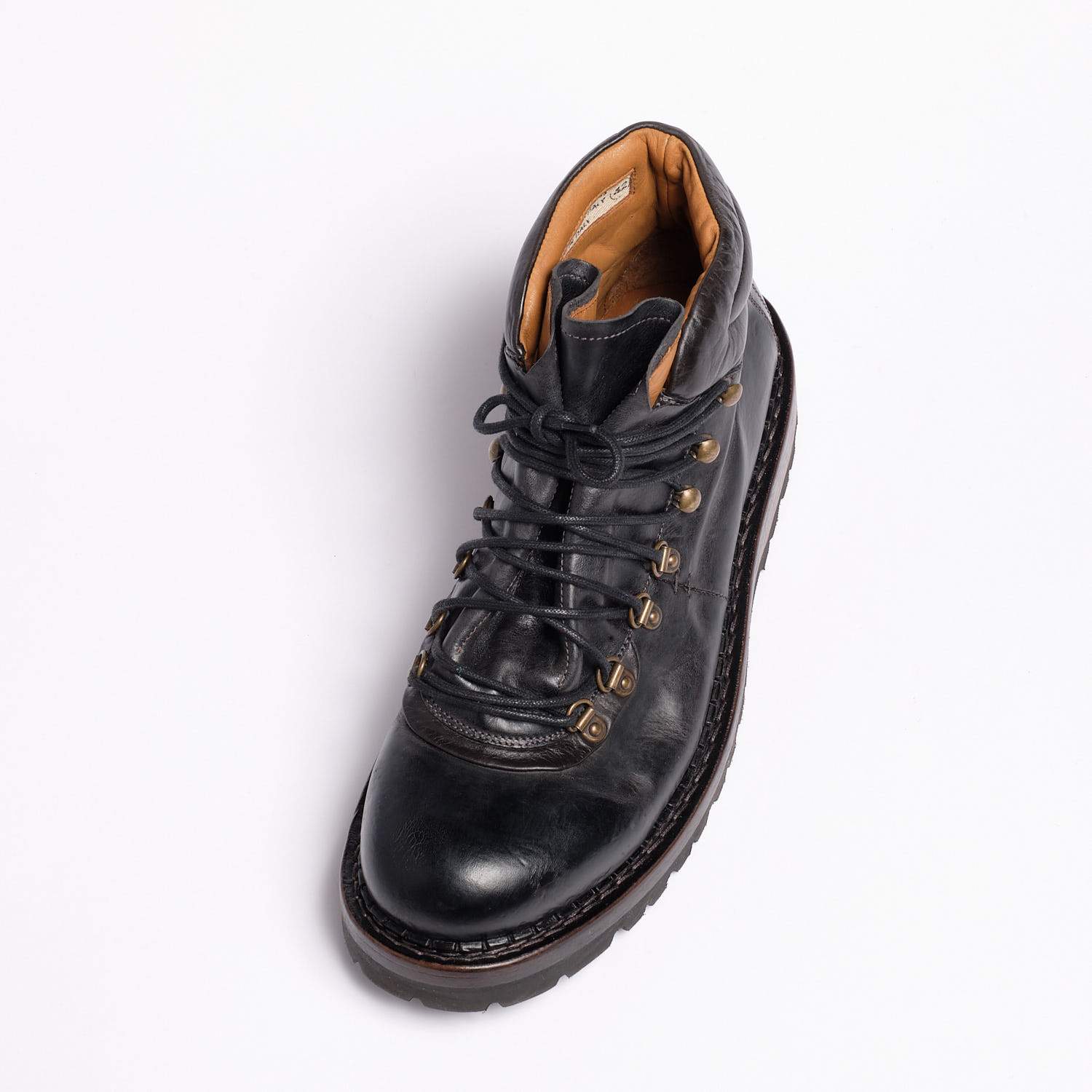 Jude Laced Mid Shoes Natural Horse leather black