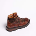 Raff Laced Mid Shoes Natural Horse leather terra