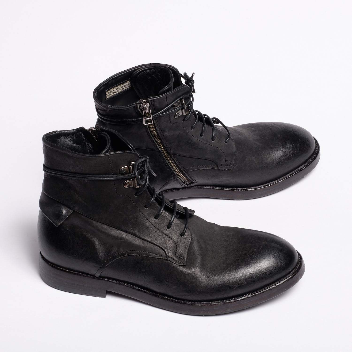 Jody Schnürhalbschuhe Natur Vacchetta Leder schwarz